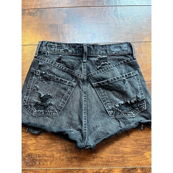 Agolde Womens Cut Off Jaden Dark Gray Distressed Short Size 24 - Picture 5 of 6